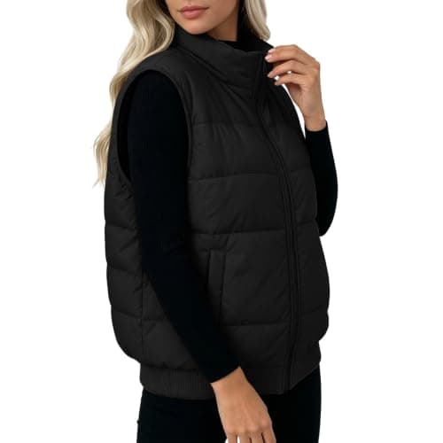 Keepink Ladies Padded Gilet Zip Up Bodywarmer High Neck Winter Layer Coats — view 5