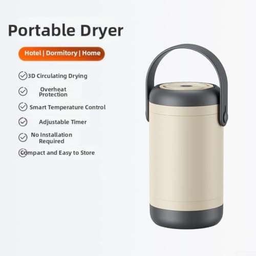 Portable for mini Clothes Dryer for Travel, 250W PTC Heating with 3 Timer Settings & Overheat Protection, Compact Electric Drying Machine for Underwear Towels Small Textiles in Dorm for hotel — view 4