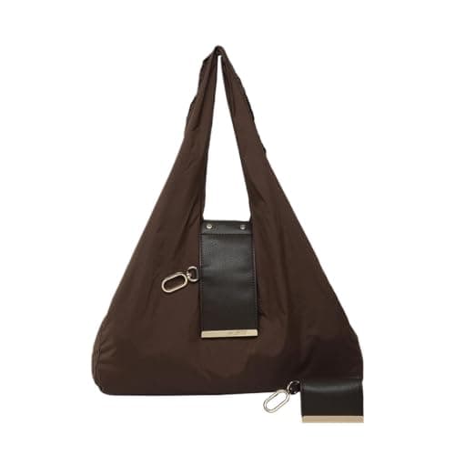 Foldable Keychain Tote Bag with Leather Pouch, Reusable Shopping Bags