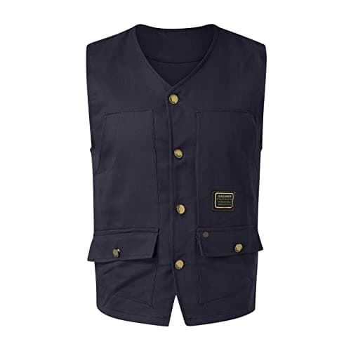 Men's Summer Tooling Vest with Multi-Pockets, Lightweight Breathable Fabric for Outdoor Work, Foldable Design for Easy Carry, S-3XL (Black, XL) — view 3