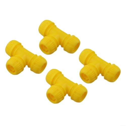 4 Pack Garden Hose Splitter 3 WAYs, Quick Connect Fitting Yellow, Leak Proof Water Diverter for Outdoor Irrigation, Plastic Hose Joiner Set with Multi Size Pipe Connector (1in, (1/2inch) — view 5