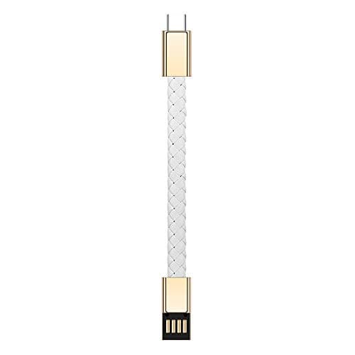 Outstanding® USB Type-C Charging Cable Bracelet Neutural, USB C Phone Charger 2.4A Current, Wristband Design Charger Leather Bracelet Portable Travel Charger, Braided Cord — view 3