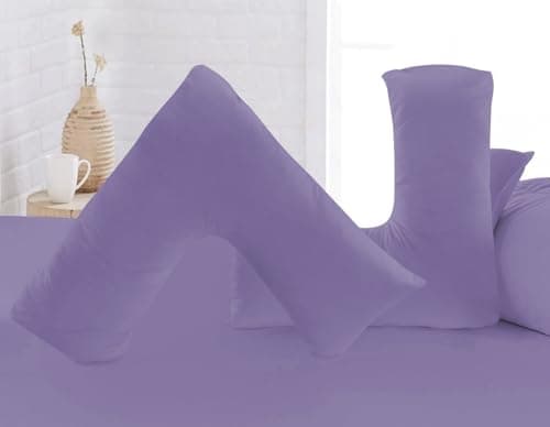 Luxury Microfiber V-Shaped Pillowcase – Ultra Soft, Breathable & Wrinkle-Resistant – Support Pillow Cover for Pregnancy, Nursing & Orthopedic Comfort – Machine Washable (Lilac)