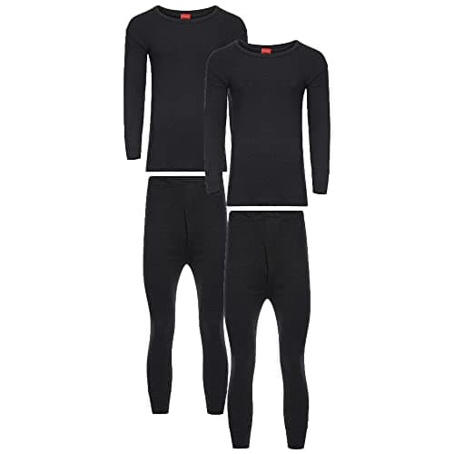 Heatwave® Pack of 2 Men's Extreme Thermal Underwear Set, Long Sleeve Top & Long Johns Set, Winter Thermals, Large Black — view 5