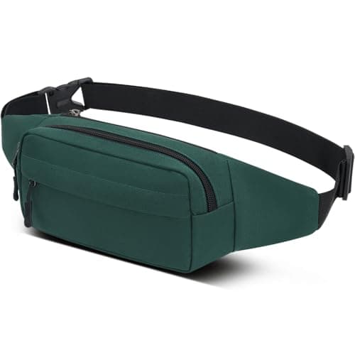 Bumbags Waist Fanny Packs for Men Women Fashion Bum Bag with Adjustable Belt for Sport Running Hiking Travel Cycling Walking Dog Boys Ladies (Green)