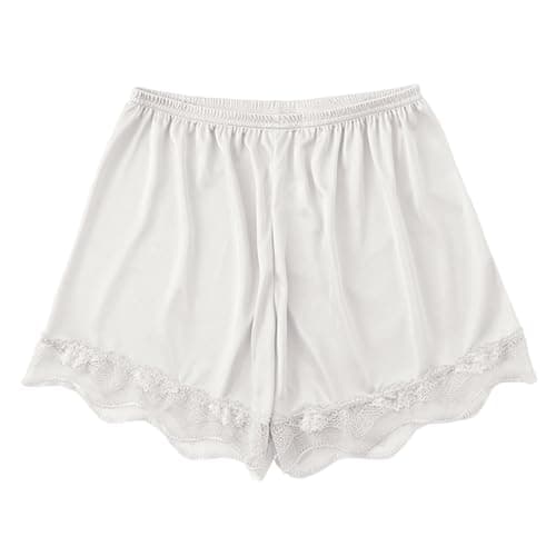 2026 Women's lace Trim and Satin Polyester Fabric Sleep Shorts, for Sleepwear, Home Evenings Travel Nights, Easy to Match with tees, Tanks, Sandals or Trainers Colour White Size M (3) — view 4