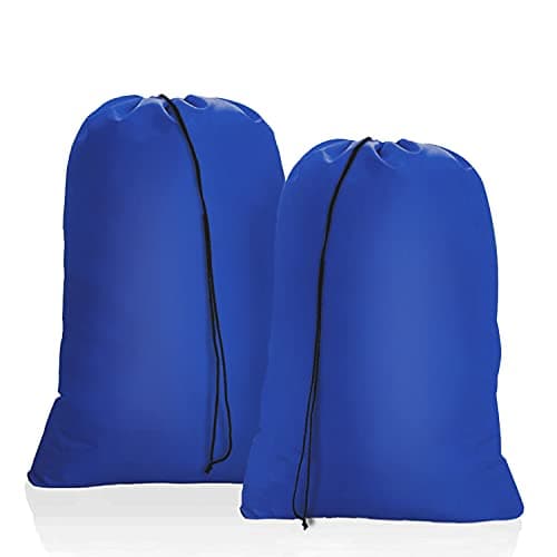 OTraki 2 Pack Travel Laundry Bag, 50x60cm Drawstring Laundry Bag for Dirty Clothes Foldable Storage Bag Toys Dirty Clothes Bag for Hamper Basket Home College Dorm Camp (Blue)
