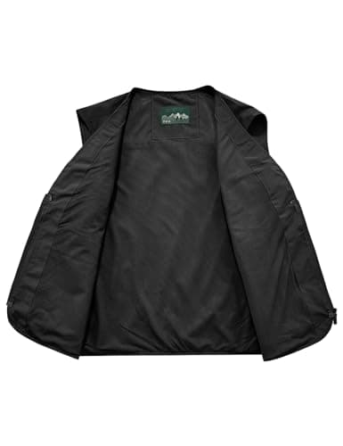 Sukany Men's Safari Utility Fishing Vest Work Travel Cargo Gilet Tool Military Tactical Shooting Waistcoat Outdoor Clothing Multi Pocket Jacket Fisherman Costume Black M — view 2