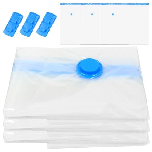 3 Pcs Vacuum Storage BagsVacuum Pack Bags for Clothes, Space Saver Compression Vacuum Bags for Clothing Pillows Duvets Bedding Quilt, Home Storage Organization or Moving or Travel(100 x 120cm)