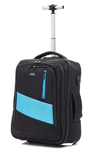 DK Luggage EasyJet cabin bag 45x36x20 Underseat Hand Luggage Carry on Travel Laptop Backpack with USB Port With 2 Wheels (Black, 17" Small) — view 2