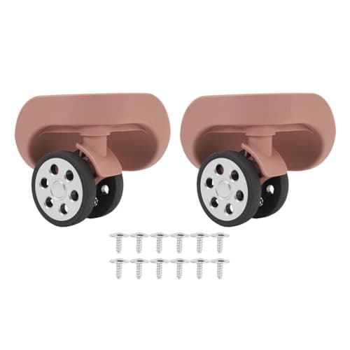CFTGIW 2Pcs Luggage Wheels 360 Degree Rotating Quiet Antiwear ABS Rubber Suitcase Caster with Screws for Replacement Repair Rose Gold Wheels Strong with Can Bearing Luggage (Pink Gold) — view 6