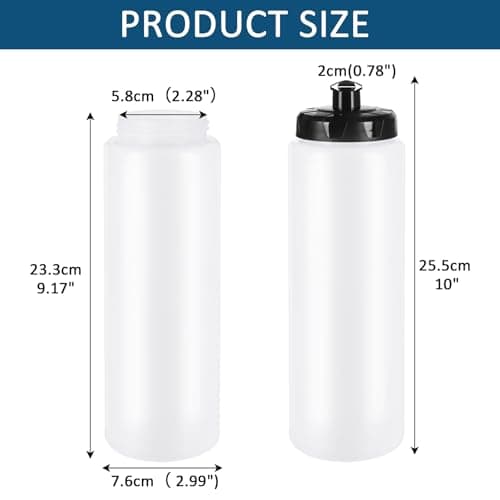 ZMCYN 4 Pack 1000ml Wide Mouth Sports Water Bottles for Gym — view 2