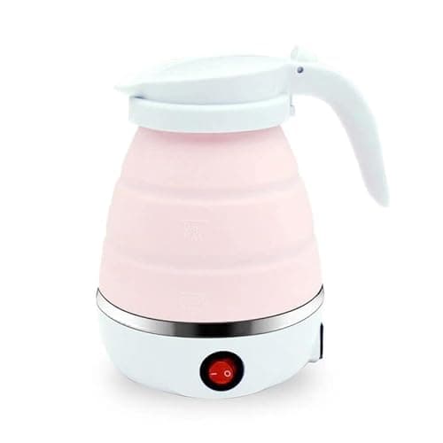 Mini Foldable Electric Kettle Collapsible Kettle Portable Suitable for Home Travel and Camping (Pink)