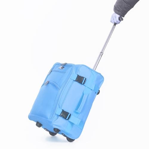 CHARKHAH Hand Luggage Case Travel Bag Trolley on Wheels Carry-Ons Flight Approved Cabin Suitcase 1.45 kg Lightweight Suitcases Large 37 Liter Bags Size 50 cm x 35 cm x 20 cm (HD-A-Sky Blue) — view 3