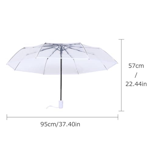 FOYTOKI White Travel Umbrella Automatic Fully Triple Folding — view 2