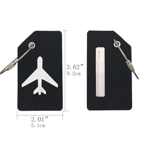 Lansonee 2 Pcs Luggage Tags, Black — view 2