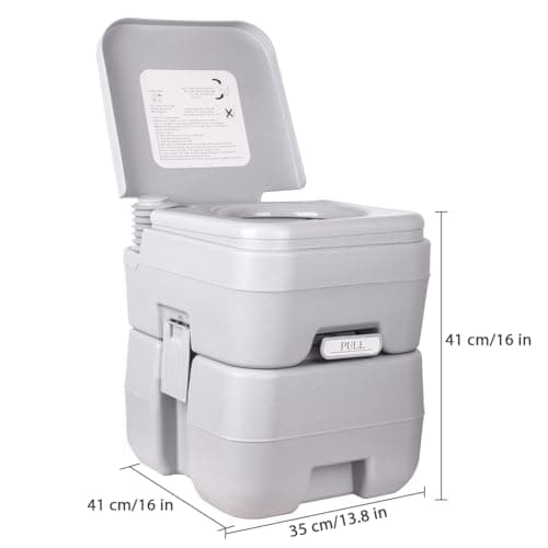 Dripex Portable Camping Toilet, 20L Travel Toilet with Flush & Removable Handle, Portable Commode for Camping Hiking Caravan RV Boat Home — view 4
