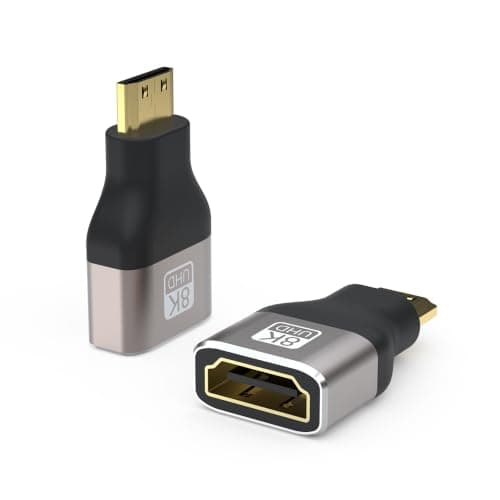 8K Mini Digital AV Male to Standard Female Adapter, Type C to A, 2Pack