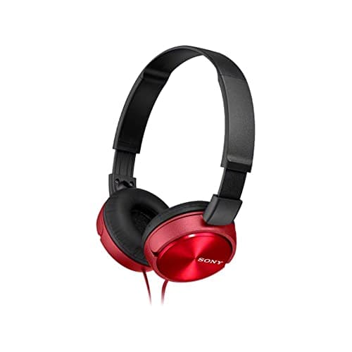 Sony MDR-ZX310AP On-Ear Overhead Wired Headphones with Microphone, Swivel Fold, 3.5mm Headphone Jack - Metallic Red — view 3