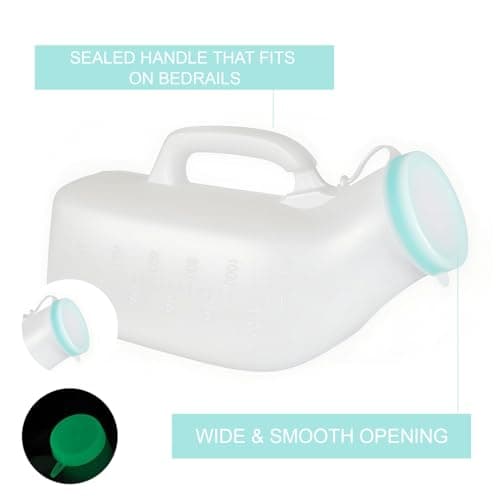 Urine Bottles Male Spill Proof Urine Bottle Male Urinal Bottles for Men 1000mL Thick Plastic Pee Bottle for Men Portable Urinal Bottle with Lid for Hospital Elderly Travel Bottle and Emergency — view 3