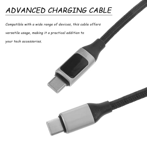 HEATSHAKING LED Display Charging Cable Usb-c Data Cable 100w Nylon Zinc Alloy for Mobile Phones and Tablets Travel Car Use Beige — view 3