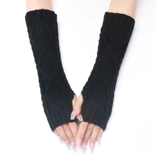 YGMNQAL Sleeves For Women Accessories Arm Warmers Fingerless Gloves Winter(Burgundy) — view 6