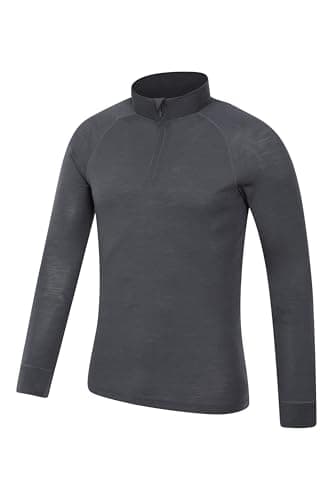 Mountain Warehouse Merino Mens Zip Neck Base Layer Top Dark Gre M — view 6
