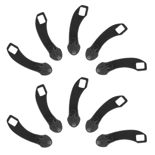 10pcs Black Double Layer Zipper Repair Slider for Luggage and Jackets