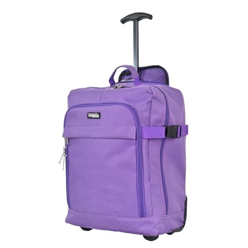 ZAHRAB 40x30x20cm for Ryanair Wizz Air, Underseat Bag Lightweight Hand Luggage Cabin Bag Trolley with Wheels Flight Bags Suit Case (Purple)