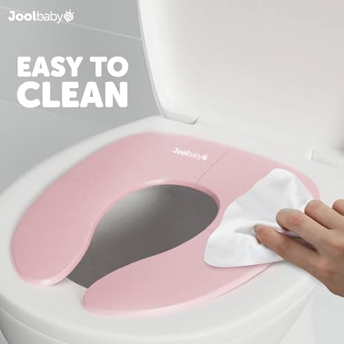 Jool Baby Folding Travel Potty Seat for Girls, Fits Round & Oval Toilets, Non-Slip Suction Cups, Includes Free Travel Bag (Pink) — view 5