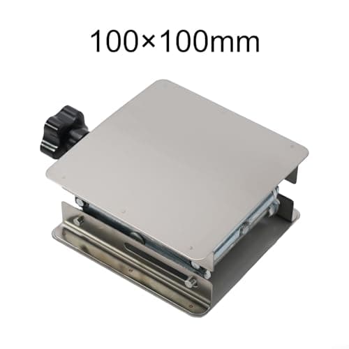 Manual Adjustable Stainless Steel Lift Platform For Laboratory And Workshop Use Providing 45mm To 150mm Vertical Travel For Router Mills And Engraving Machines Compact Silver Stand For Tools — view 4