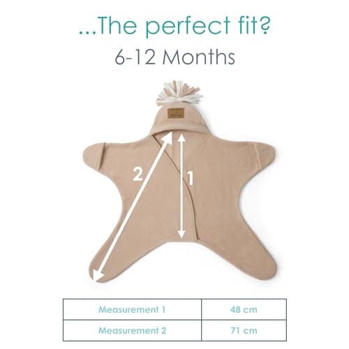 Clair de Lune Star Fleece Baby Wrap Blanket 6-12 Months (Oatmeal) — view 3
