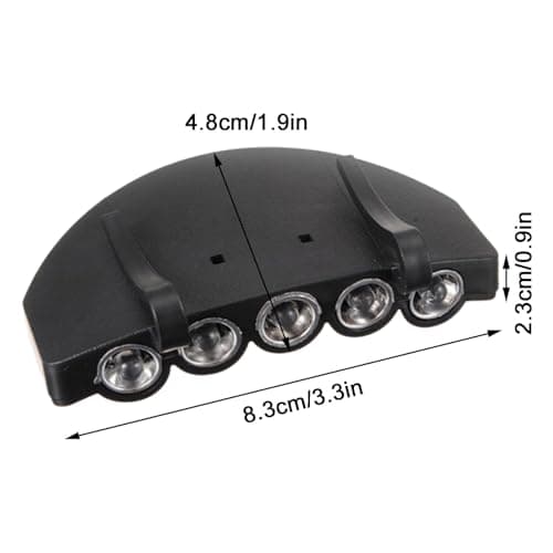 LED Hat Light - ABS, 3.3x1.9x0.9in 5-LED Portable Flashlight | Waterproof — view 2