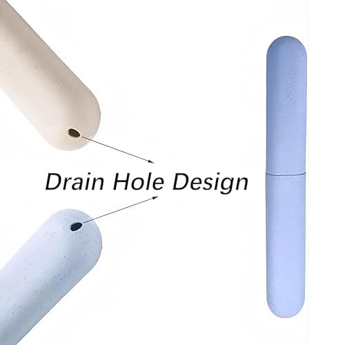 ZXfad 2Pcs Toothbrush Case(Beige/Blue) — view 4