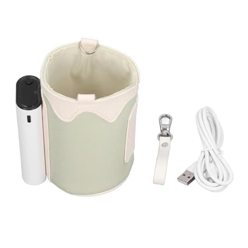 Stylebest Portable Bottle Warmer Adjustable Temperature Rechargeable for Travel Home with Universal Milk Warmer Design 6400mAh Battery Faux Leather (Green) — view 5