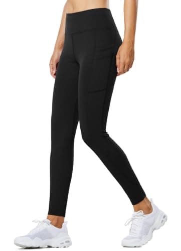 baleaf Women's Fleece Lined Leggings Thermal Water Resistant Legging High Waisted Winter Running Hiking Sports Trousers with Pockets Black XL — view 6