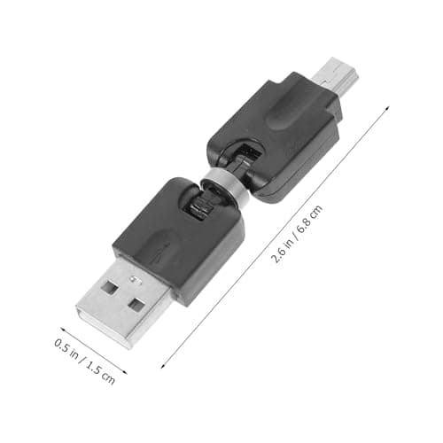 Uonlytech USB to Mini USB Adapter 360 Degree Rotating Black Converter — view 2
