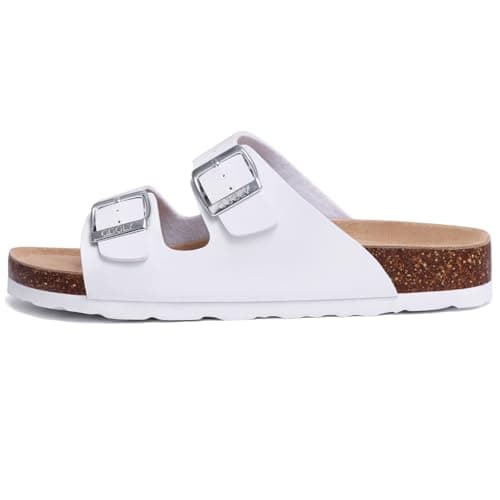 ODOLY Unisex Comfortable Cork Footbed Slide Sandals with Arch Support — view 3