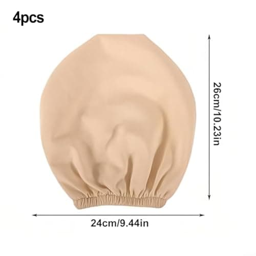 Alanmoship 4-Pack Elastic Car Headrest Protector Covers Soft Breathable Fabric Common Fit For Truck SUV Seats Neck Support Travel Comfort Beige 24X26cm — view 2