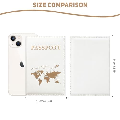 ILIYAH Passport Cover UK Waterproof Passport Holder Travel Accessories Passport Protector Women PU Leather Passport Holders (White) — view 3