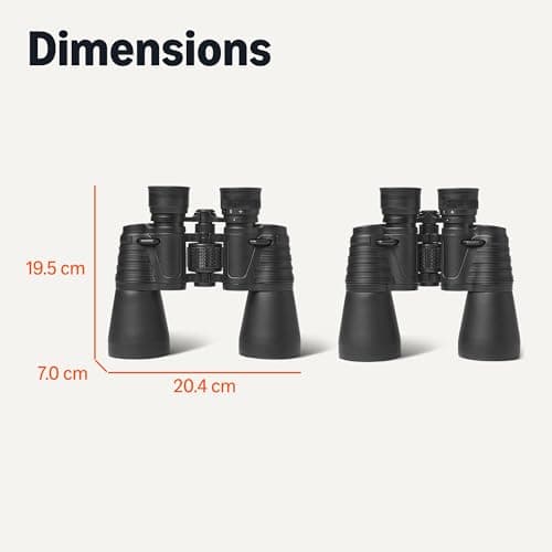Amazon Basics 7x50 High Power Binoculars for Adults, Ideal for Stargazing & Long-Distance Viewing, Wide Field of View, FMC Optics, Tripod Compatible, Black — view 5