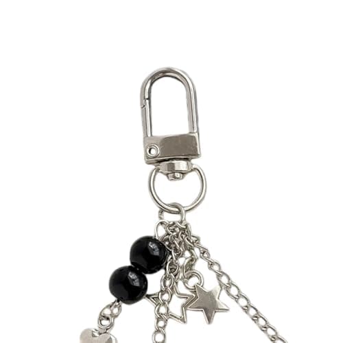Star Keychain | Music Theme Pendant Charm Earphone Charm Pendant | For Car Key Bags for Women Men Youth Girlfriend Mom Dad Grandma, Black, verwijzen naar de beschrijving — view 6