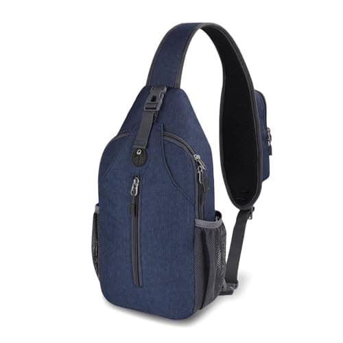 Aucuu Sling Bag Crossbody Backpack, Men's Chest Bag, Sling Backpack, Shoulder Cross Body Bag with Earphone Hole, Hiking Casual Daypack for Women Men Cycling Camping Travel