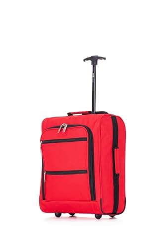 ATX Luggage 45x36x20 Backpack Carry-On Suitcase EasyJet Approved | 2-in-1 Underseat Lightweight Cabin Bag with Wheels | Red