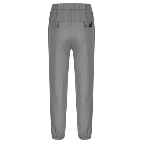 Kids Joggers Drawstring Cotton Linen Fall Cargo Trousers High Waisted Slim Fit Jogging Bottoms Travel Leisure Parachute Trousers Cuffed Ankles Trekking Sports Games Dark Gray 5 Years — view 6