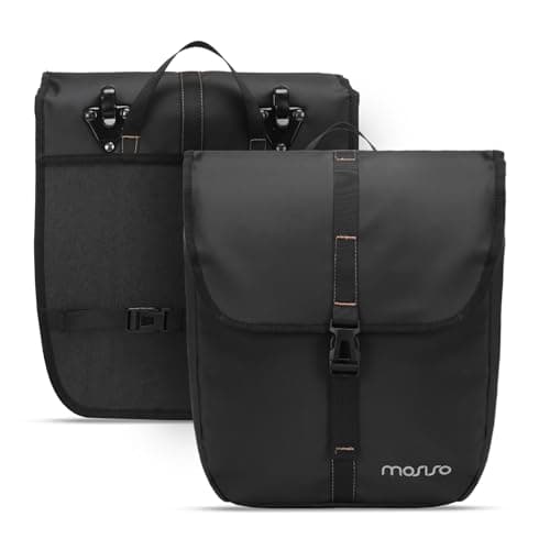 MOSISO 20L Bike Panniers, 2 Pack Waterproof Panniers Cycling Bag, Black