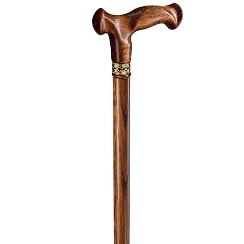 Asterom Walking Cane for Men & Women - Ergonomic, Handmade - Cool Walking Stick for Seniors, Stylish Wooden Canes (Caramel, 36 Inches) — view 6