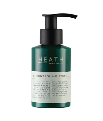 Heath Men’s Face Moisturiser 100ml, Oil Control with Lemon Myrtle and Salicylic Acid, Hydrate Skin, Prevents Breakouts, Exfoliates Pores, Healthier Skin, Gift For Him, Travel Size, Vegan Friendly