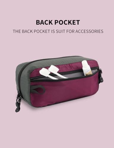 GOX Travel Toiletry Bag,Dopp Kit Case,Ultra-Light Cosmetics Bag Makeup Organizer, Purple, 9.8*4.3*3.3 Inches — view 4