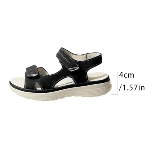 Orthopedic Sandals for Women UK Sport Sandals With Arch Support Low Wedge Hypersoft Memory Foam Lightweight Walking Hook Loop Adjustable Strap Summer Outdoor Hiking Lightweight Beach Washable Shoes — view 6